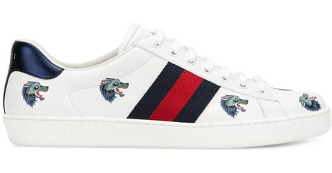 scarpe gucci ace wolf|gucci ace tennis shoes.